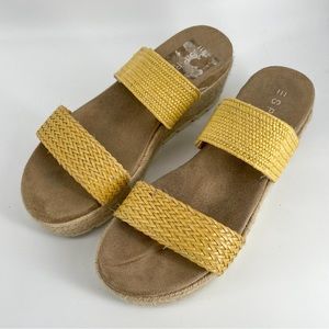 ESPRIT Aria Slip On Espadrille Slides Yellow Platform 8M
